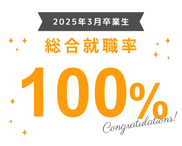 2024年3月卒業生 総合就職率100%